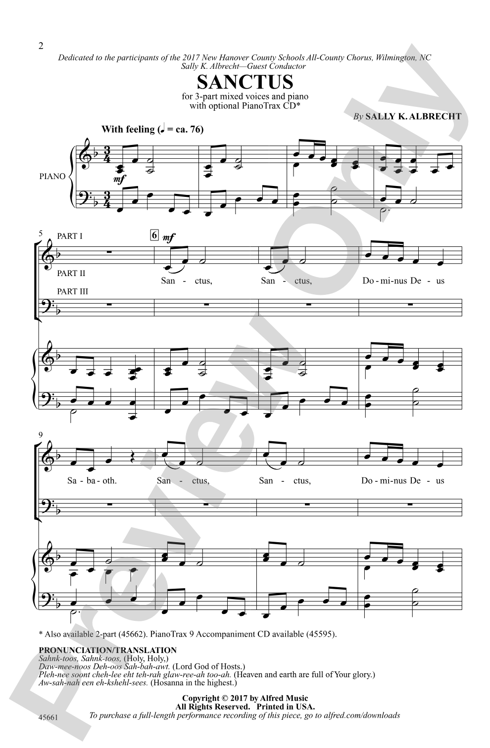 Sanctus: 3-Part Mixed Choral Octavo