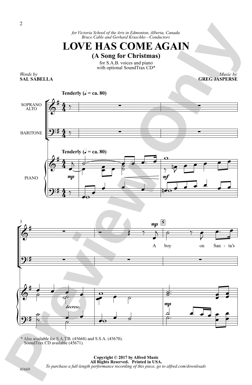 Love Has Come Again: SAB Choral Octavo