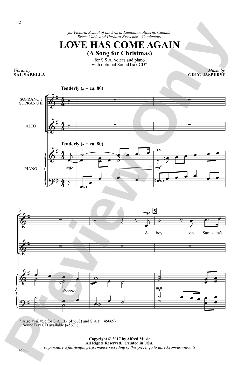 Love Has Come Again: SSA Choral Octavo