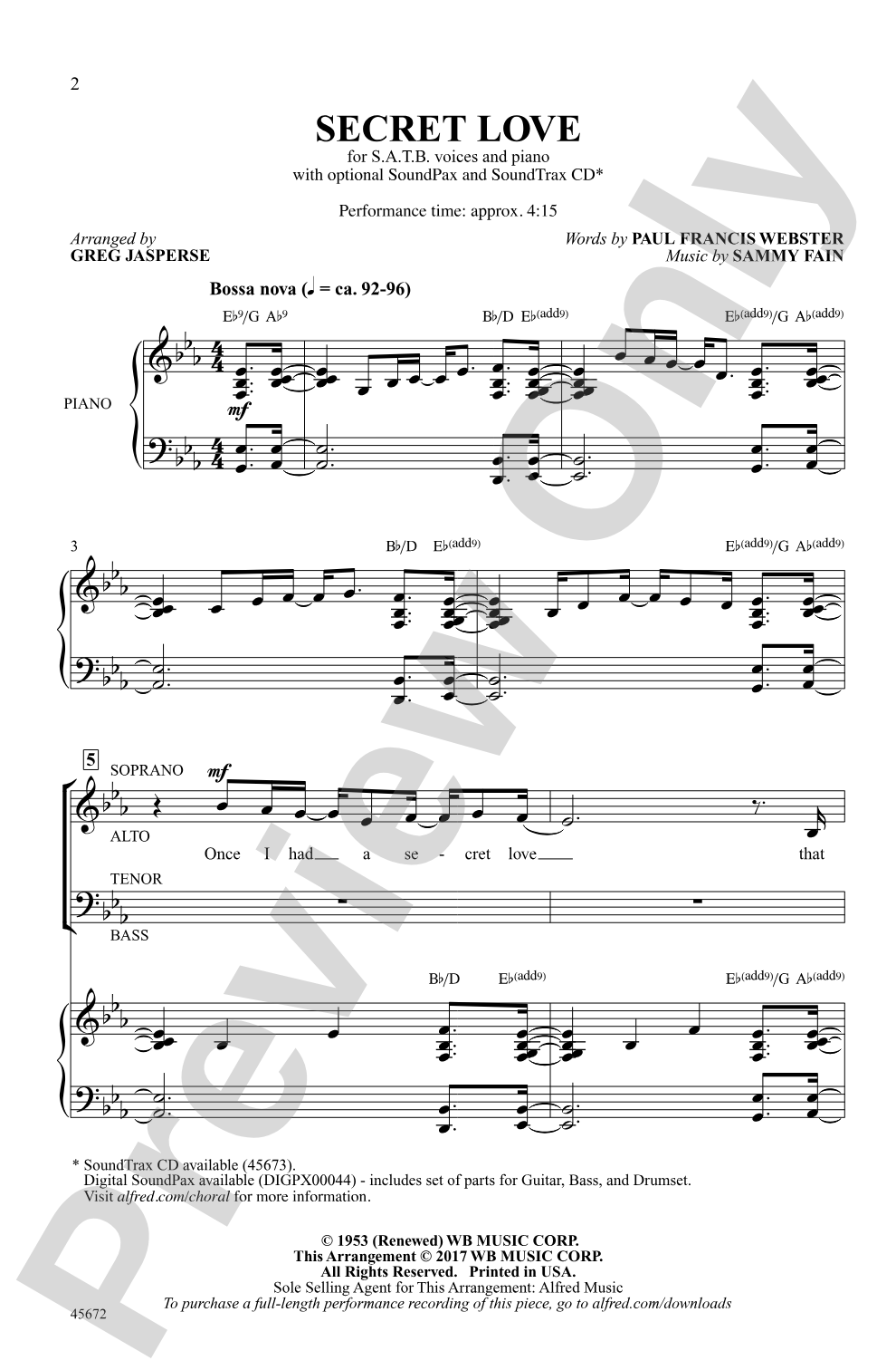 Secret Love: SATB Choral Octavo