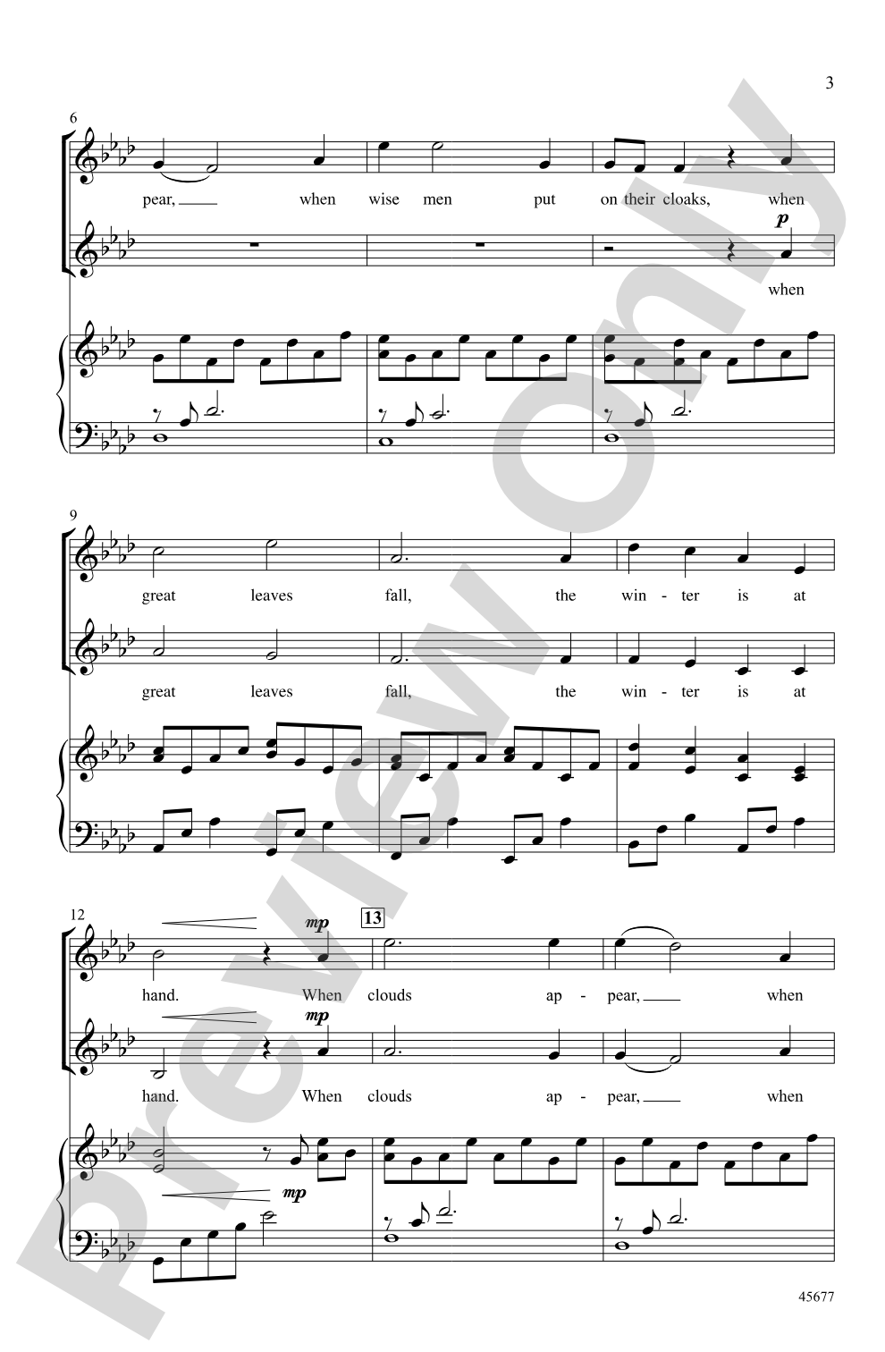 Winter Is at Hand: SSA Choral Octavo