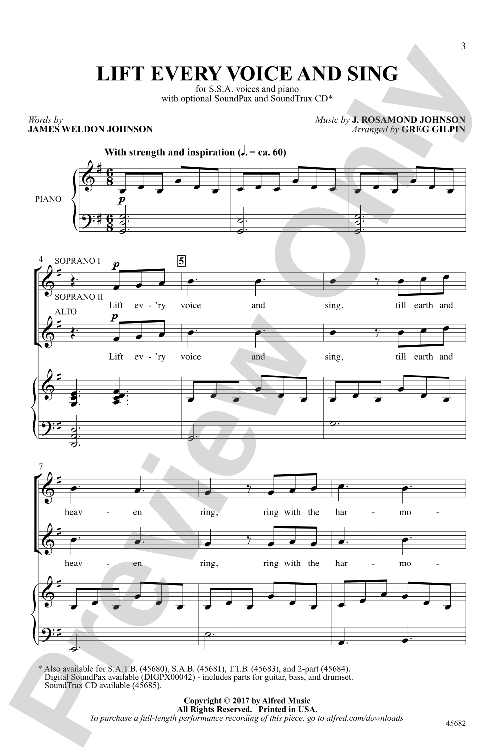 Lift Every Voice and Sing: SSA Choral Octavo