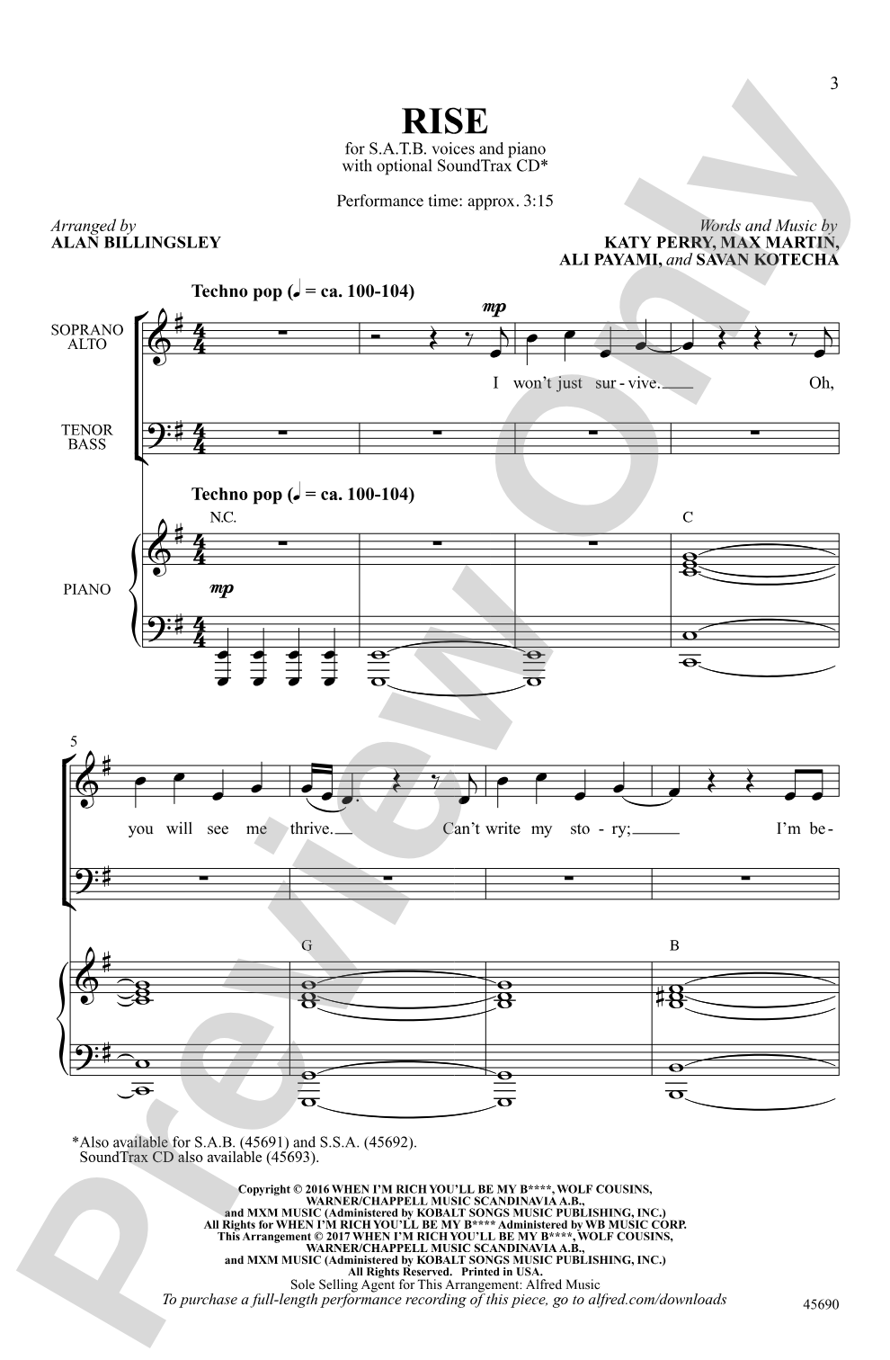 Rise: SATB Choral Octavo
