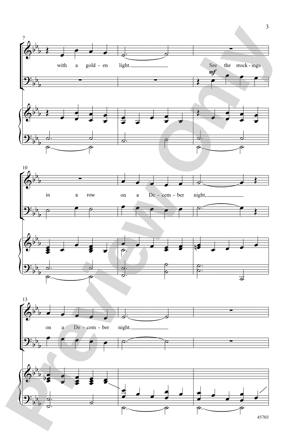 On a December Night: SAB Choral Octavo