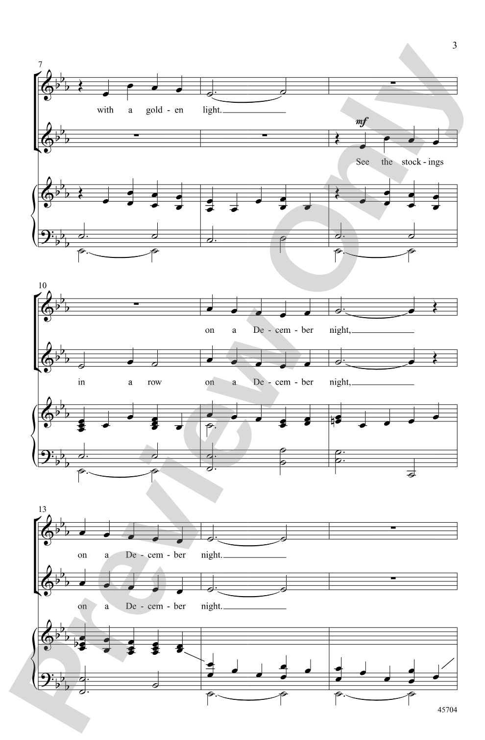 On a December Night: 2-Part Choral Octavo