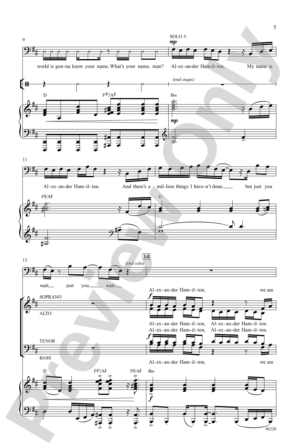 Hamilton: SATB Choral Octavo