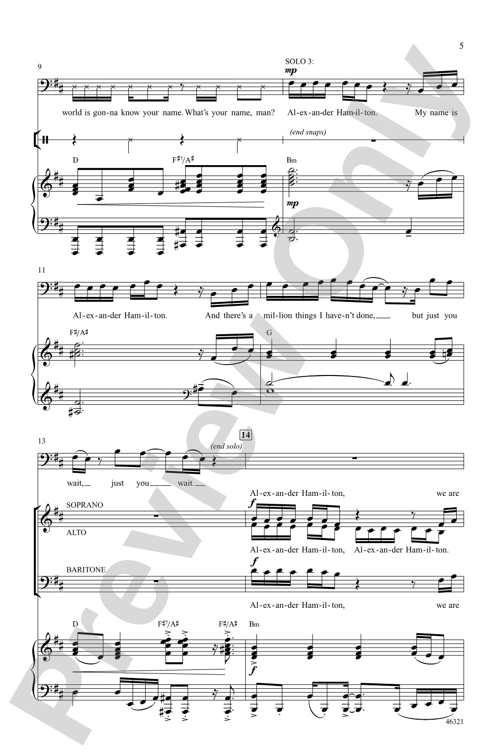Hamilton: SAB Choral Octavo