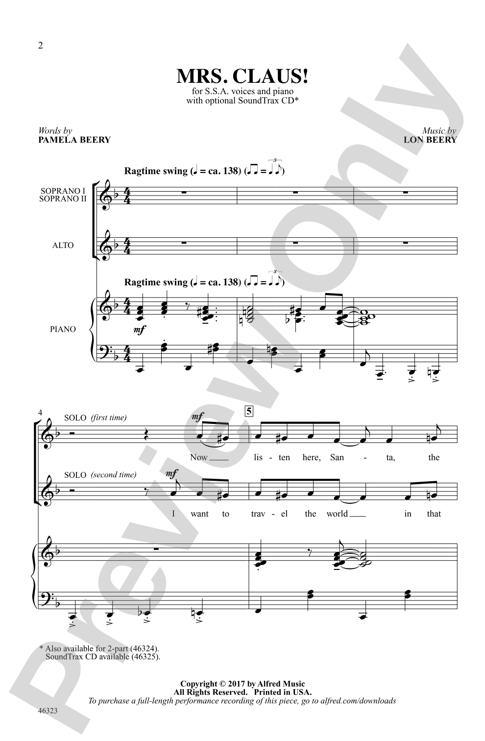 Mrs. Claus!: SSA Choral Octavo