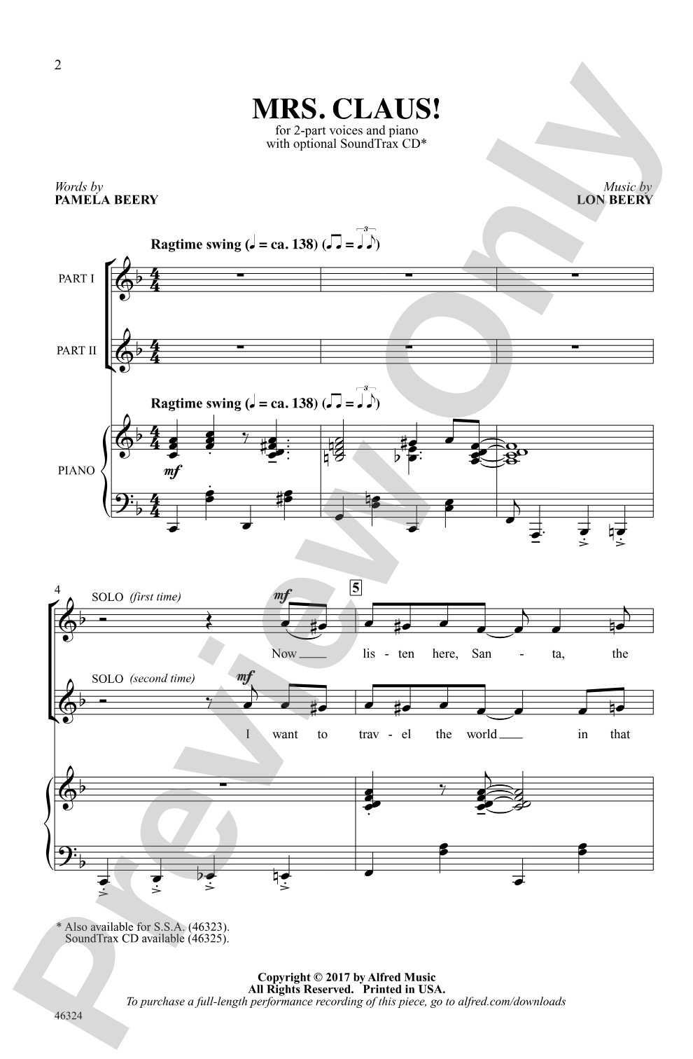 Mrs. Claus!: 2-Part Choral Octavo