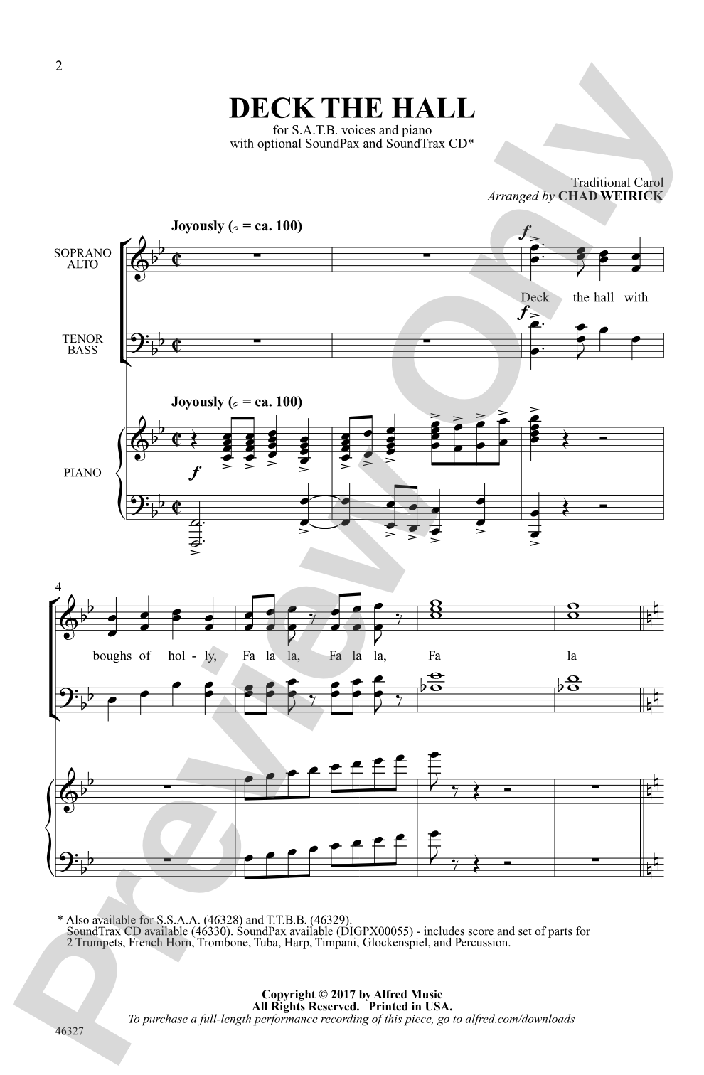 Deck the Hall: SATB Choral Octavo