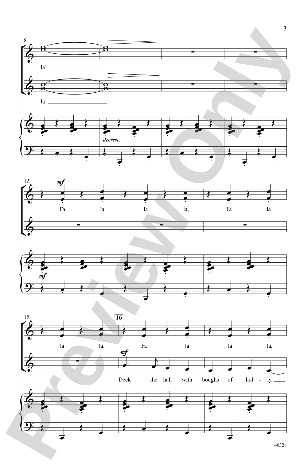 Deck the Hall: SSAA Choral Octavo