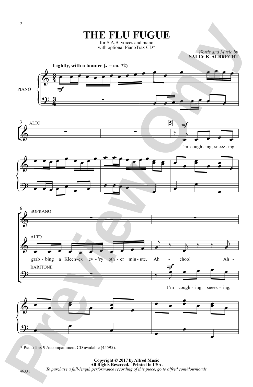The Flu Fugue: SAB Choral Octavo