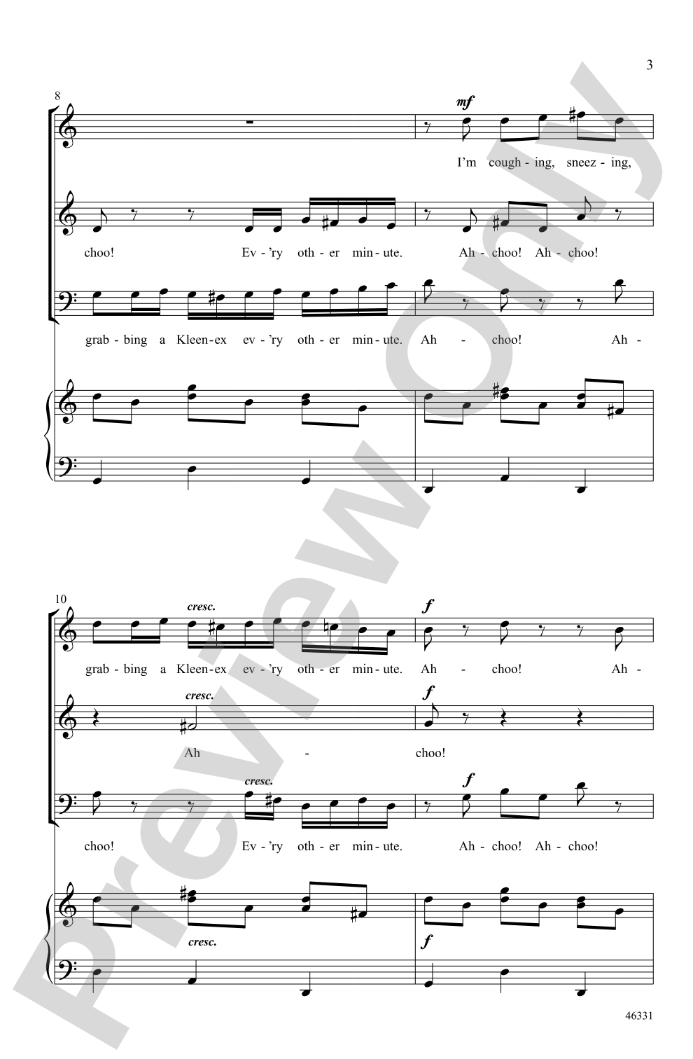 The Flu Fugue: SAB Choral Octavo