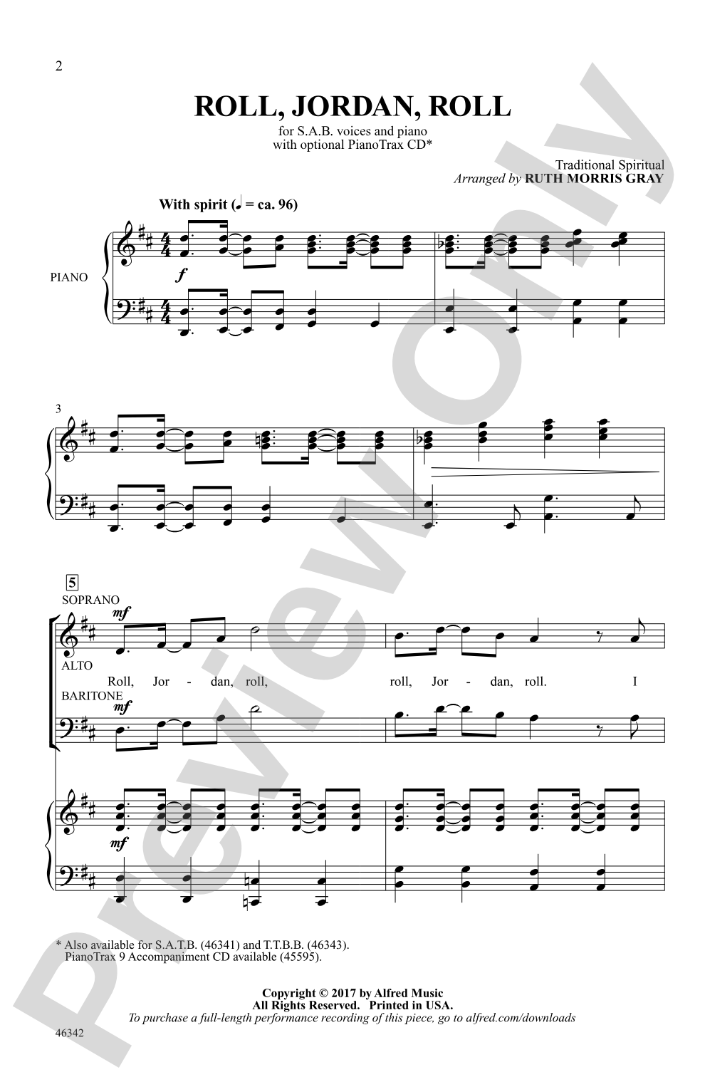Roll, Jordan, Roll: SAB Choral Octavo