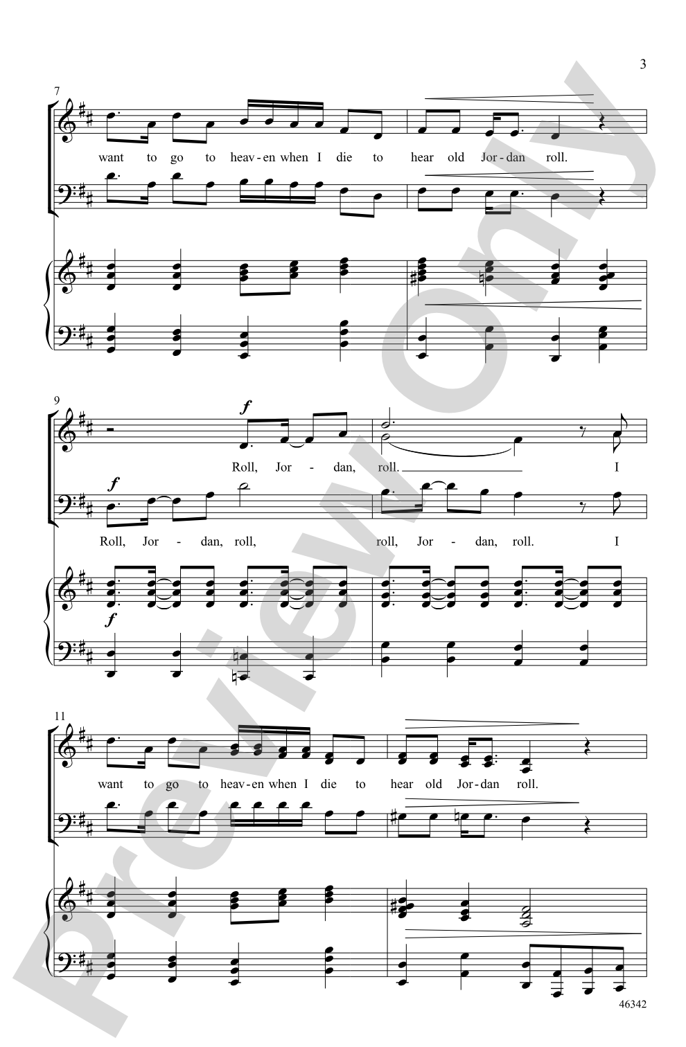 Roll, Jordan, Roll: SAB Choral Octavo