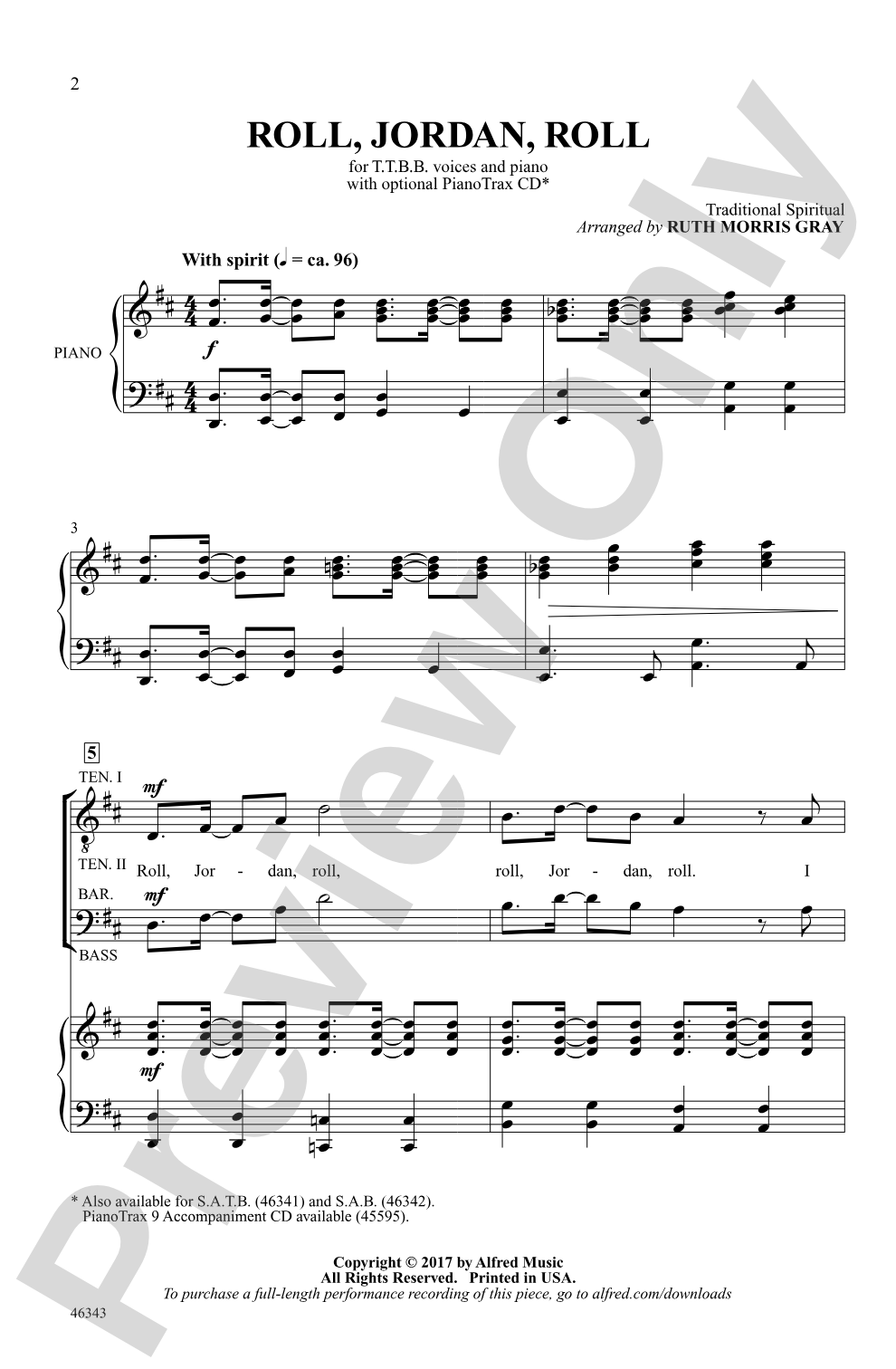 Roll, Jordan, Roll: TTBB Choral Octavo
