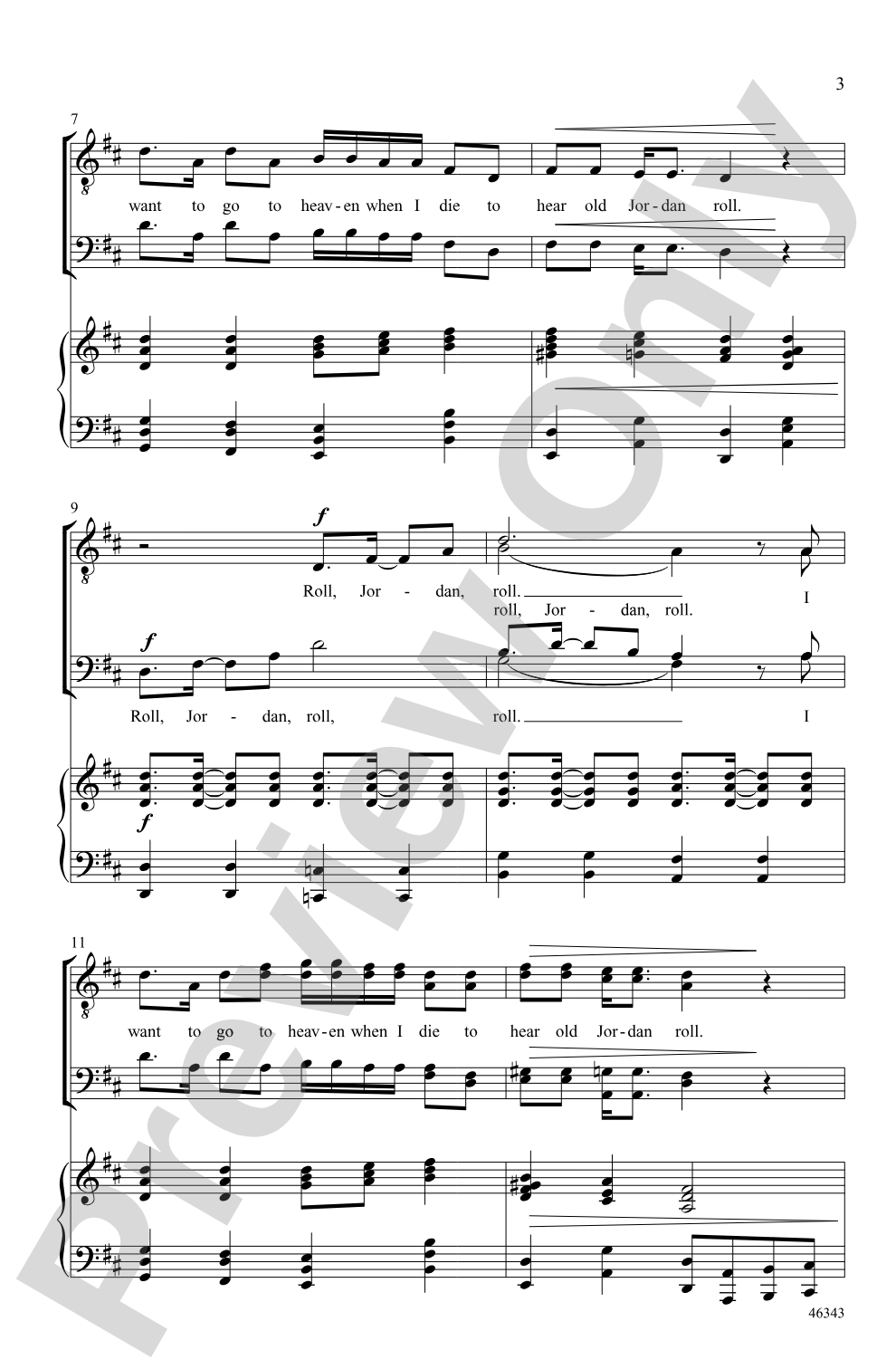 Roll, Jordan, Roll: TTBB Choral Octavo