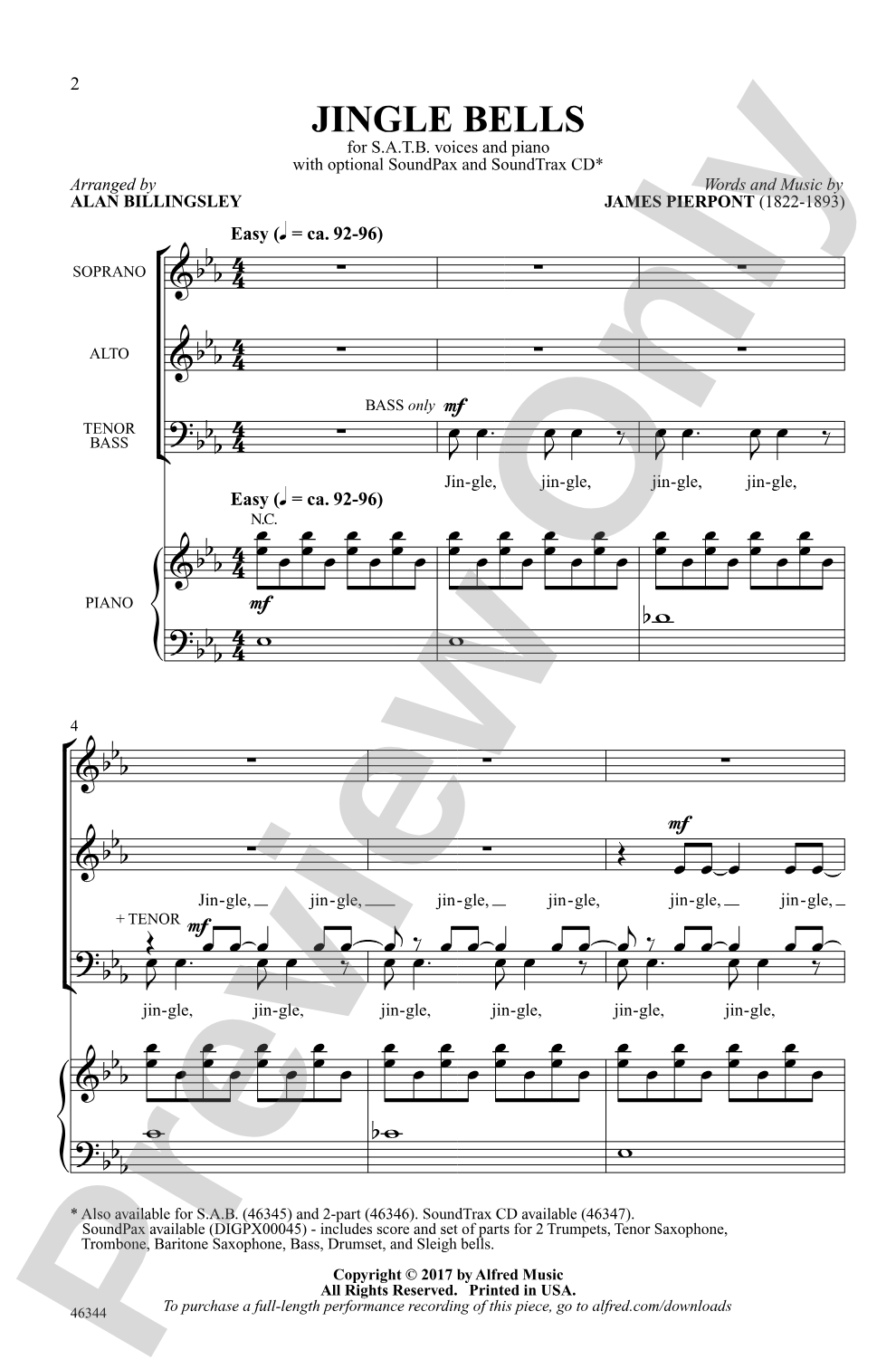 Jingle Bells: SATB Choral Octavo