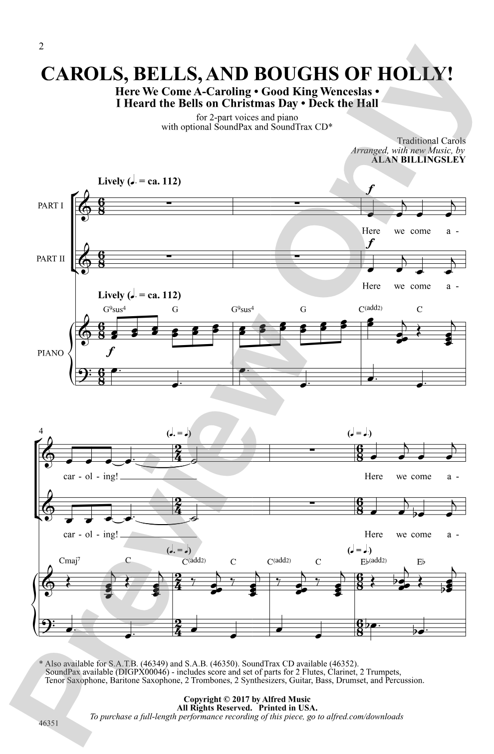 Carols, Bells, and Boughs of Holly!: 2-Part Choral Octavo