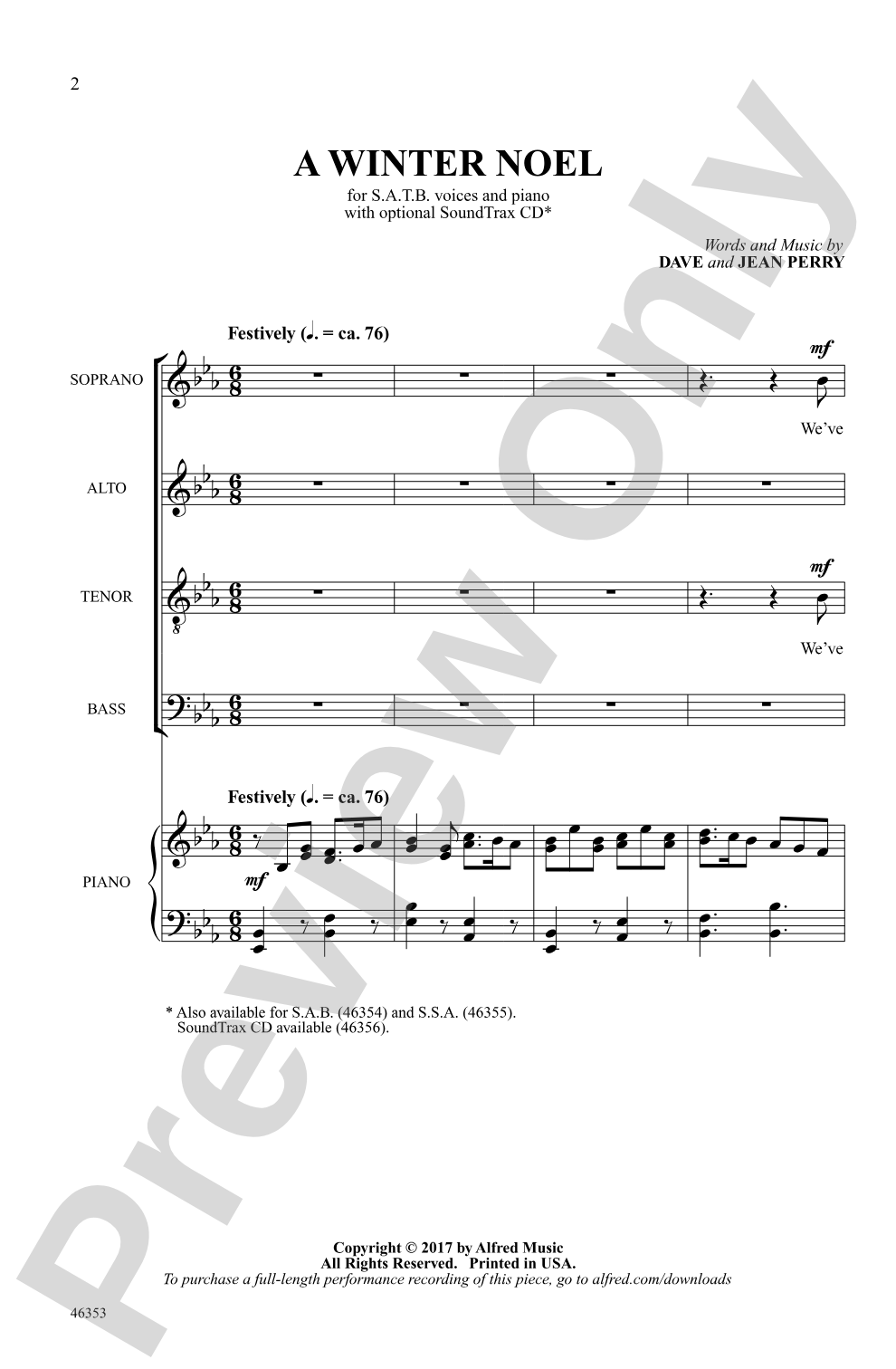 A Winter Noel: SATB Choral Octavo