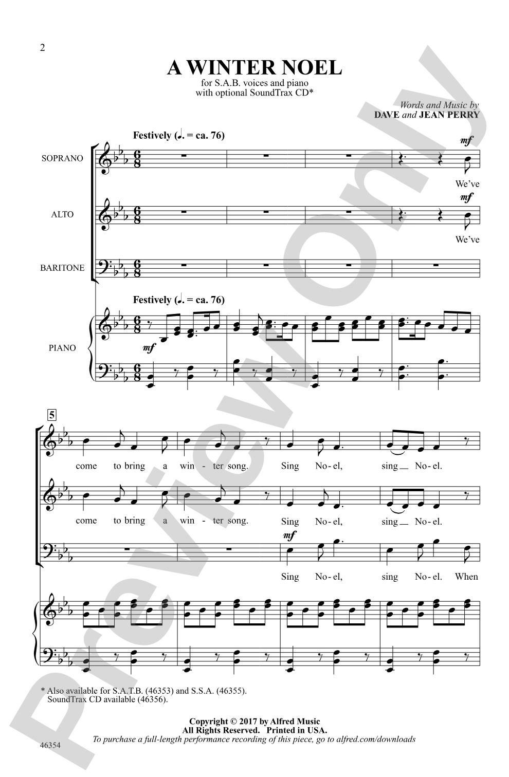 A Winter Noel: SAB Choral Octavo
