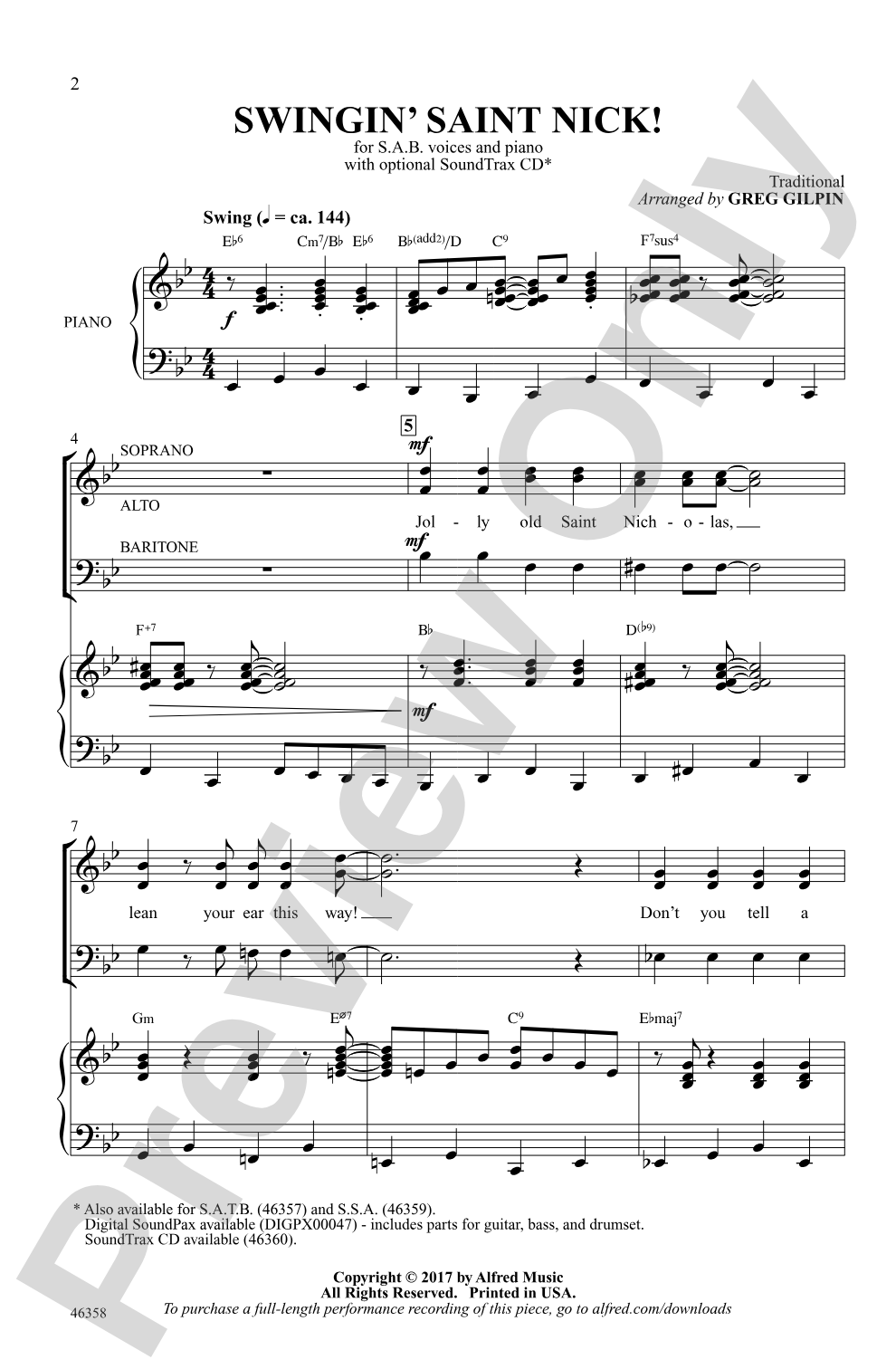 Swingin' Saint Nick!: SAB Choral Octavo