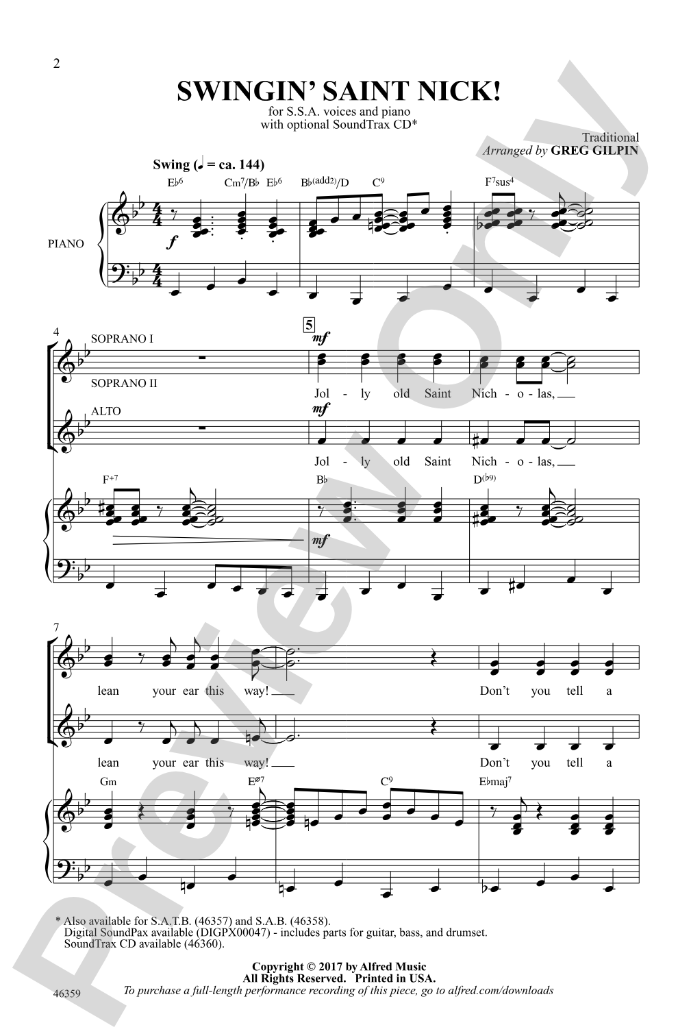 Swingin' Saint Nick!: SSA Choral Octavo