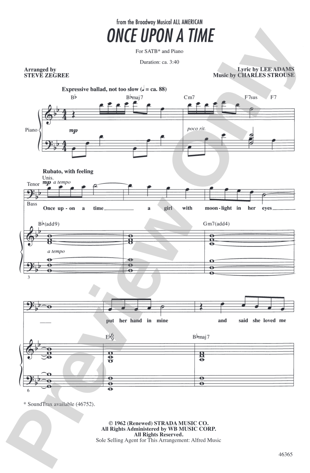 Once Upon a Time: SATB Choral Octavo