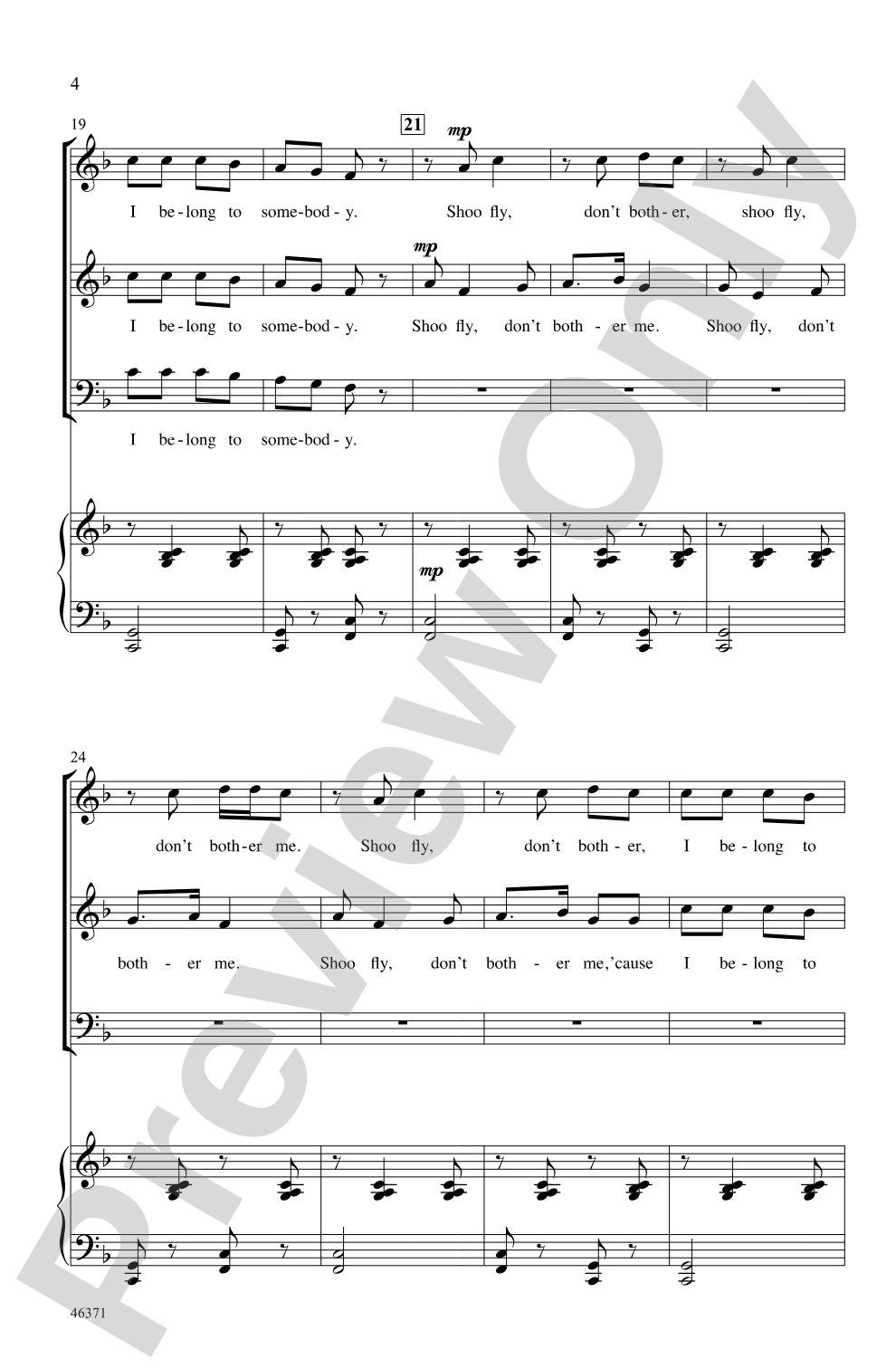 Shoo Fly!: 3-Part Mixed Choral Octavo