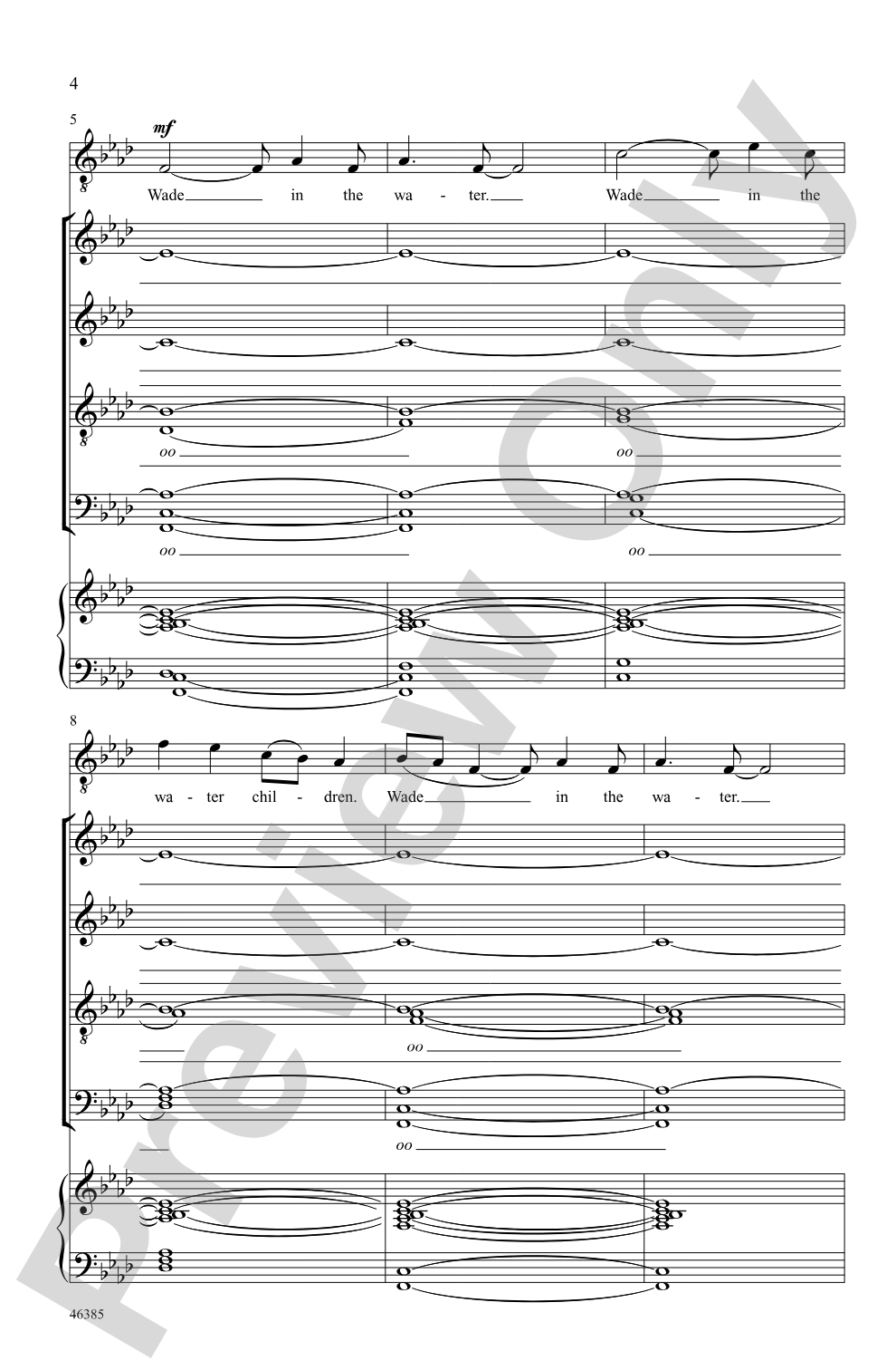 Wade in the Water: SATB, <i>a cappella</i> Choral Octavo