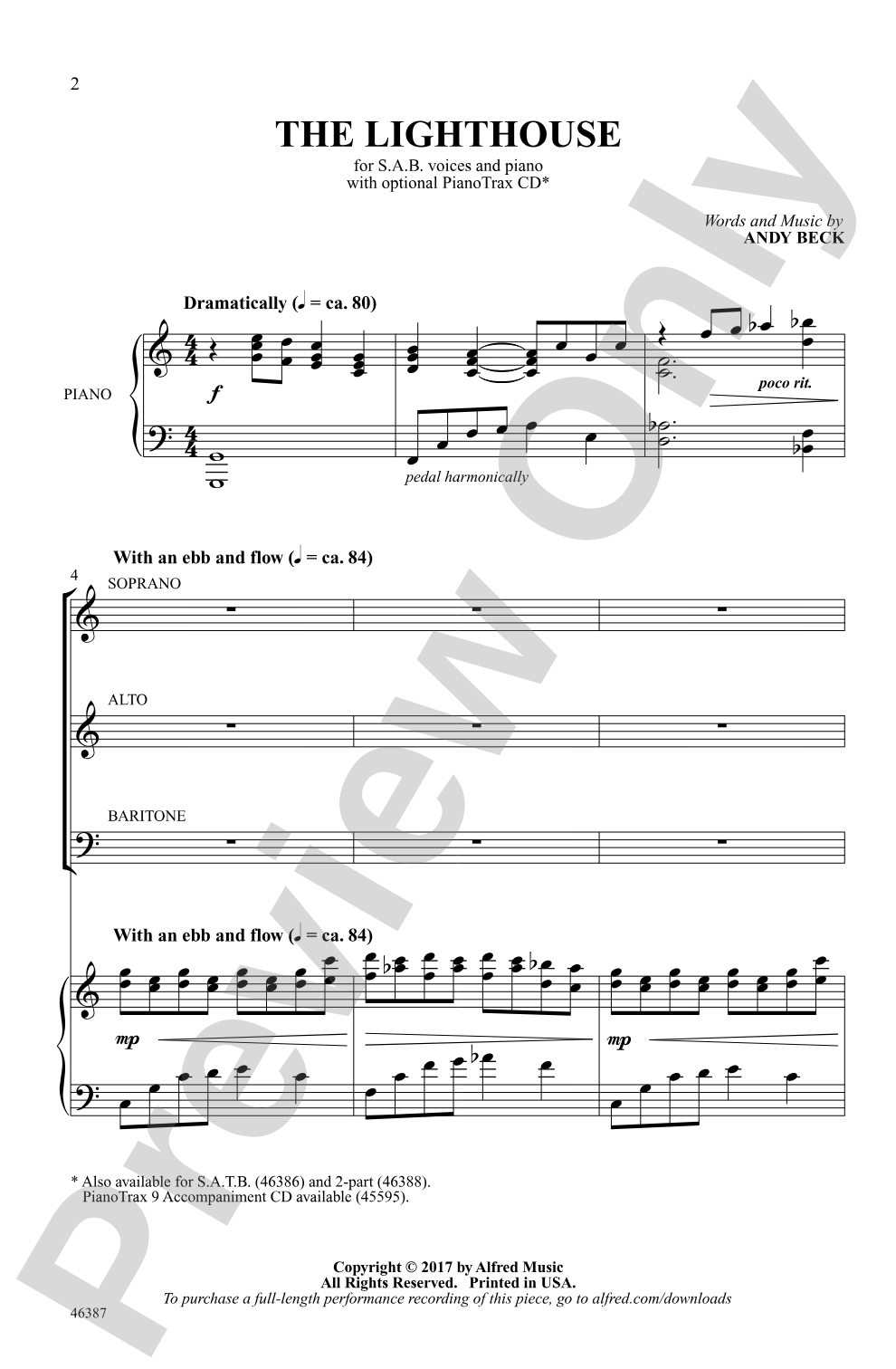 The Lighthouse: SAB Choral Octavo