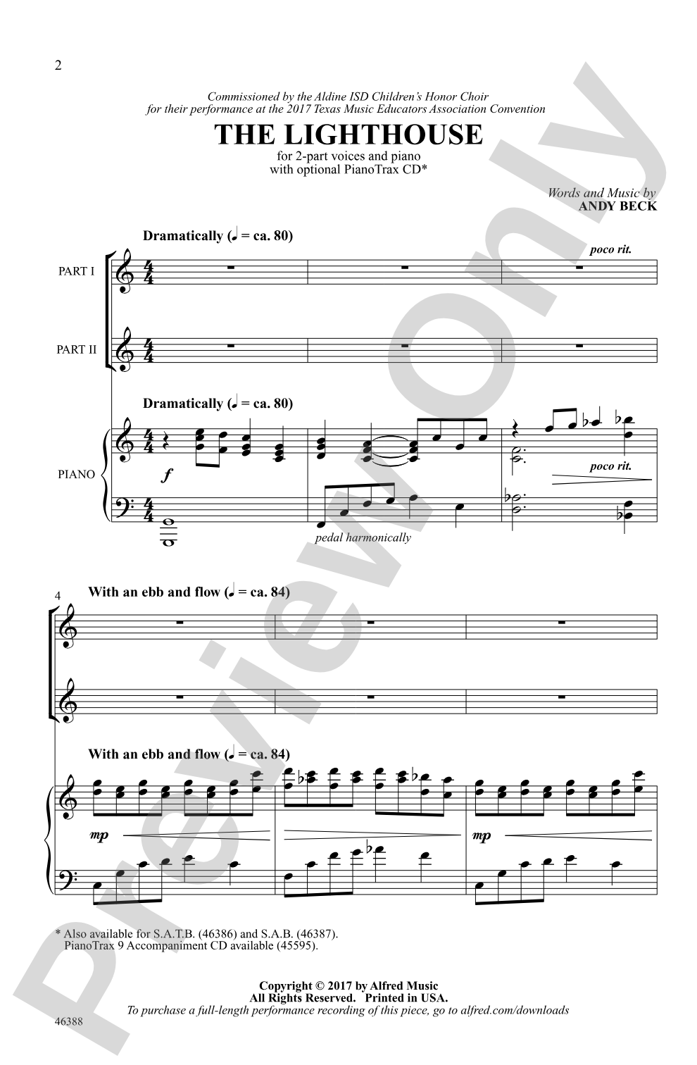 The Lighthouse: 2-Part Choral Octavo