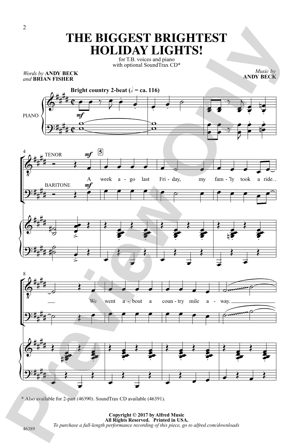 The Biggest Brightest Holiday Lights!: TB Choral Octavo
