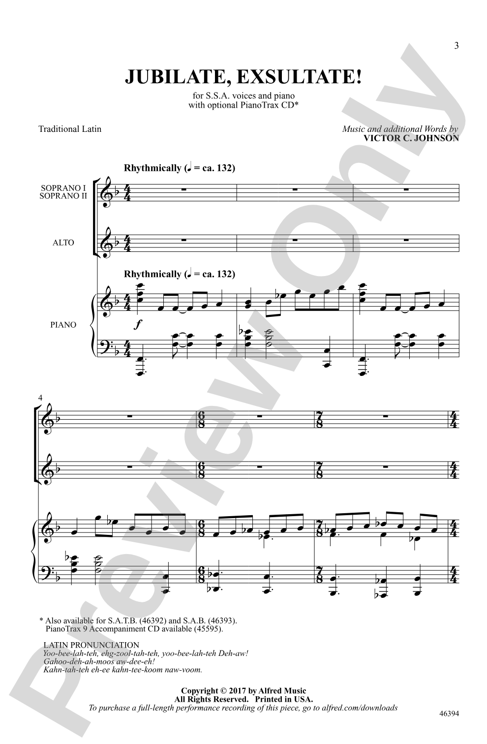 Jubilate, Exsultate!: SSA Choral Octavo