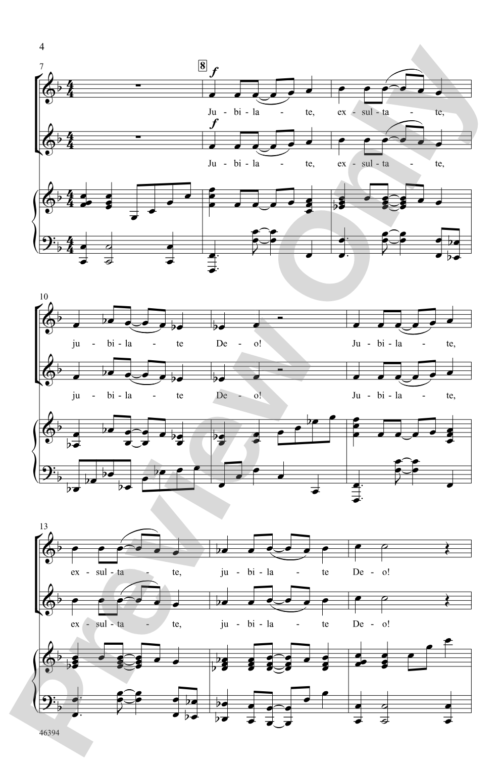 Jubilate, Exsultate!: SSA Choral Octavo