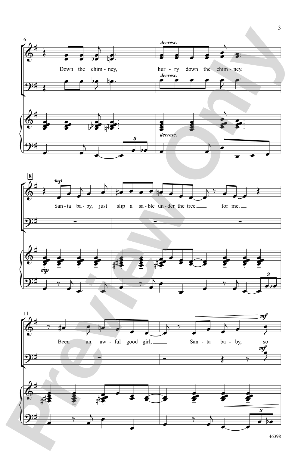 Santa Baby: SAB Choral Octavo