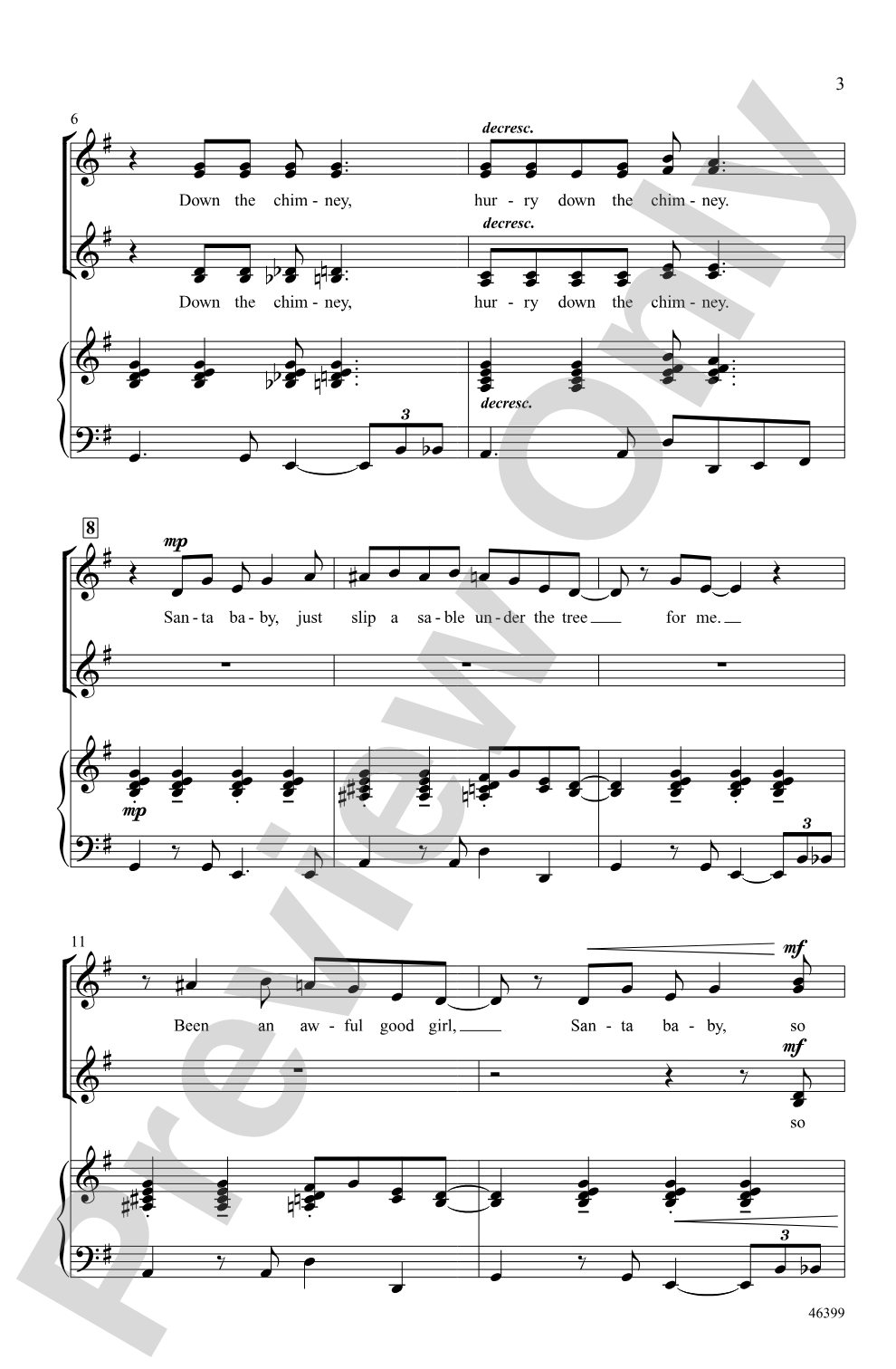 Santa Baby: SSA Choral Octavo