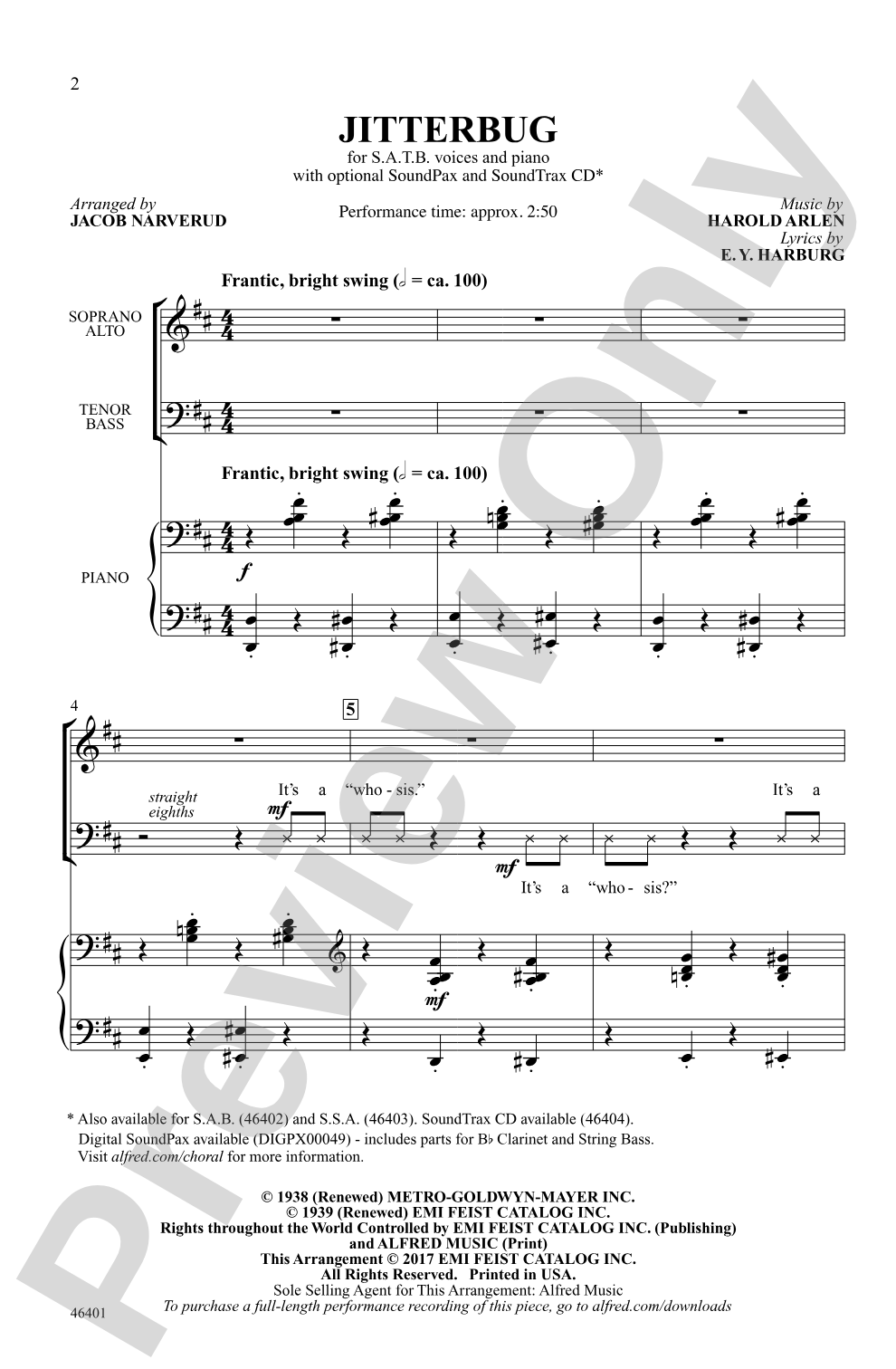 Jitterbug: SATB Choral Octavo