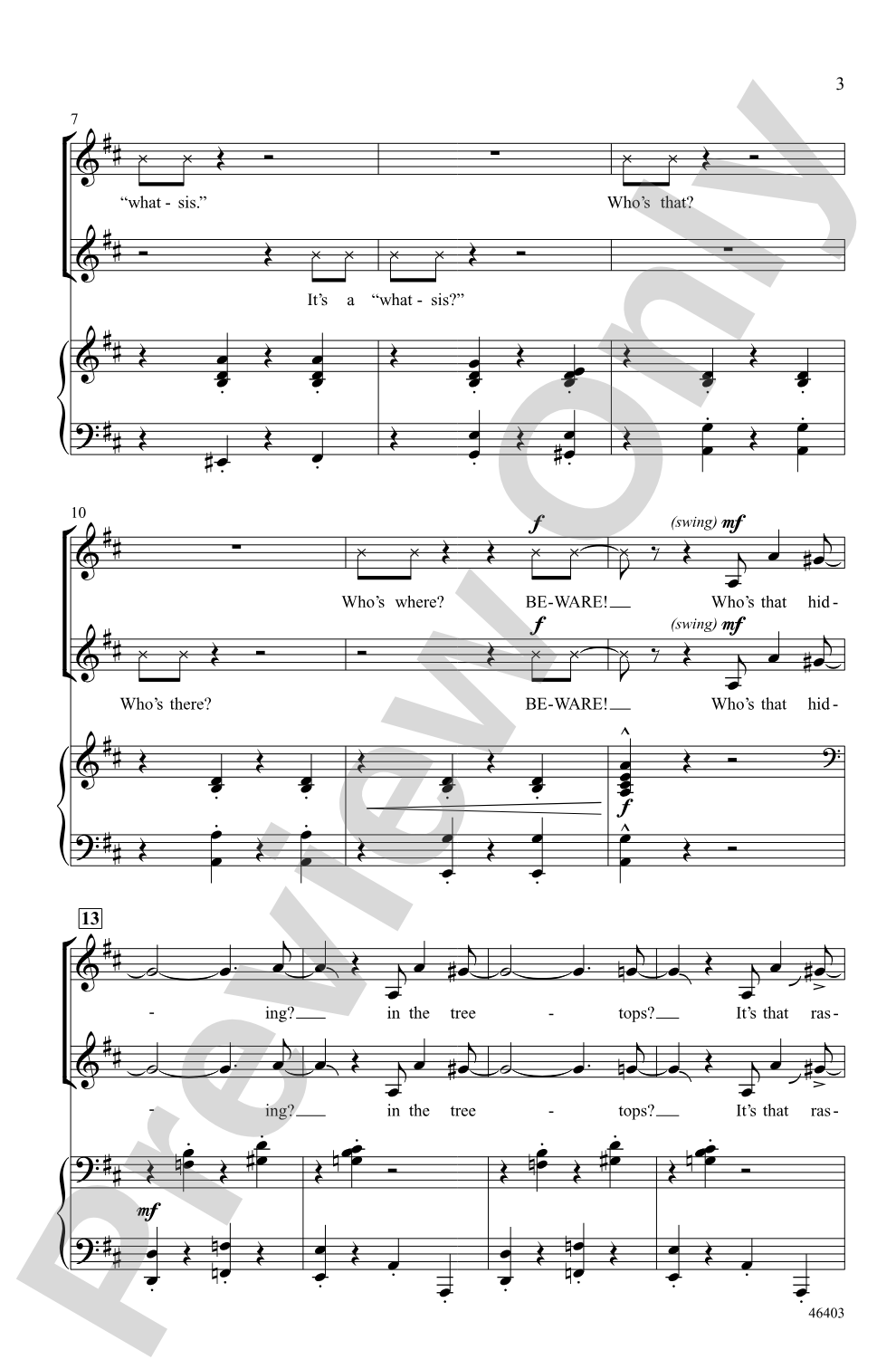 Jitterbug: SSA Choral Octavo