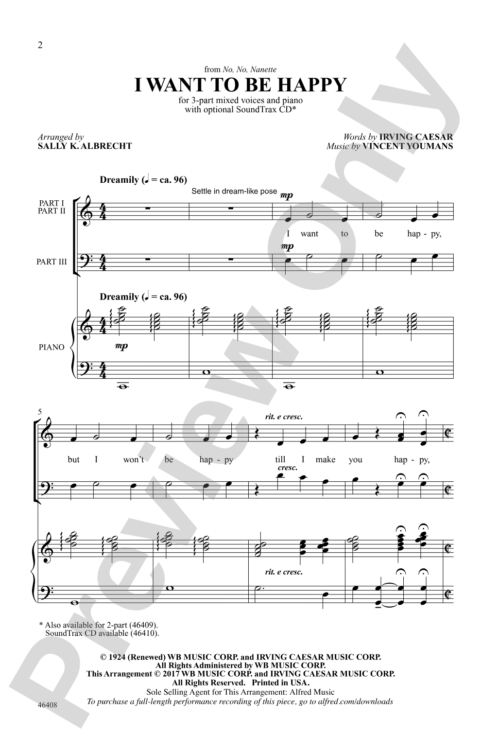 I Want to Be Happy: 3-Part Mixed Choral Octavo