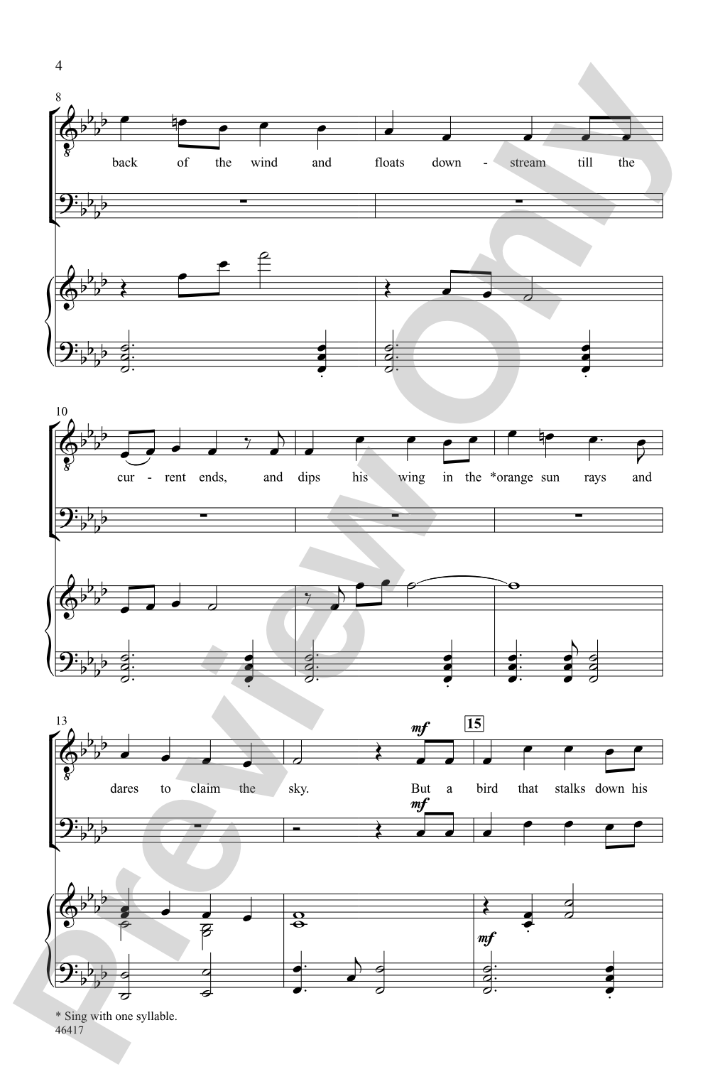 Caged Bird: TTBB Choral Octavo