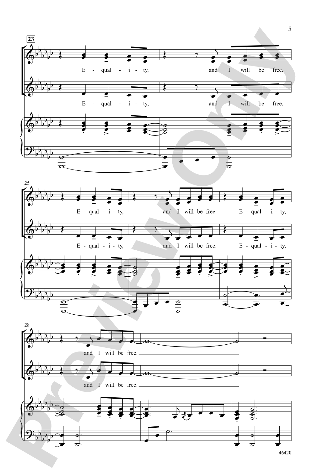 Equality: SSAA Choral Octavo