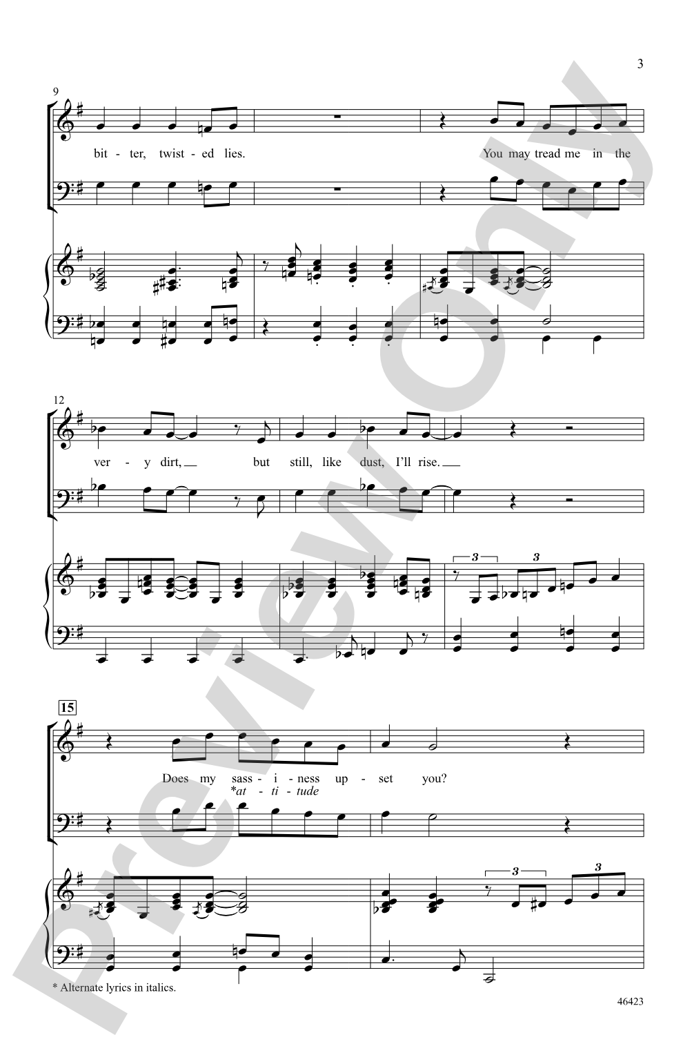 Still I Rise: SATB Choral Octavo