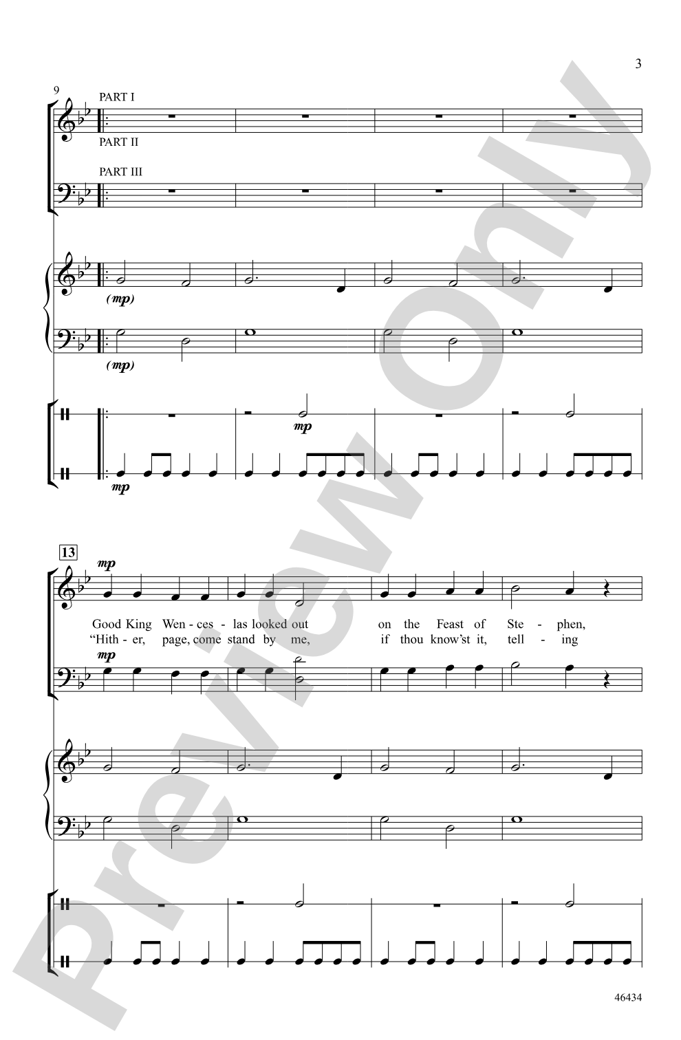 Wenceslas Canon: 3-Part Mixed Choral Octavo