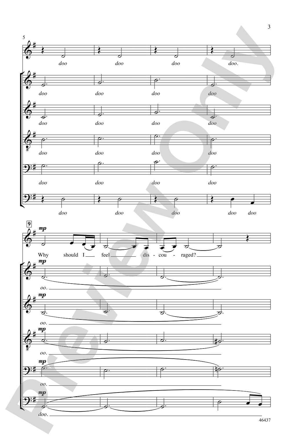 His Eye Is On the Sparrow: SATBB, <I>a cappella</I> Choral Octavo