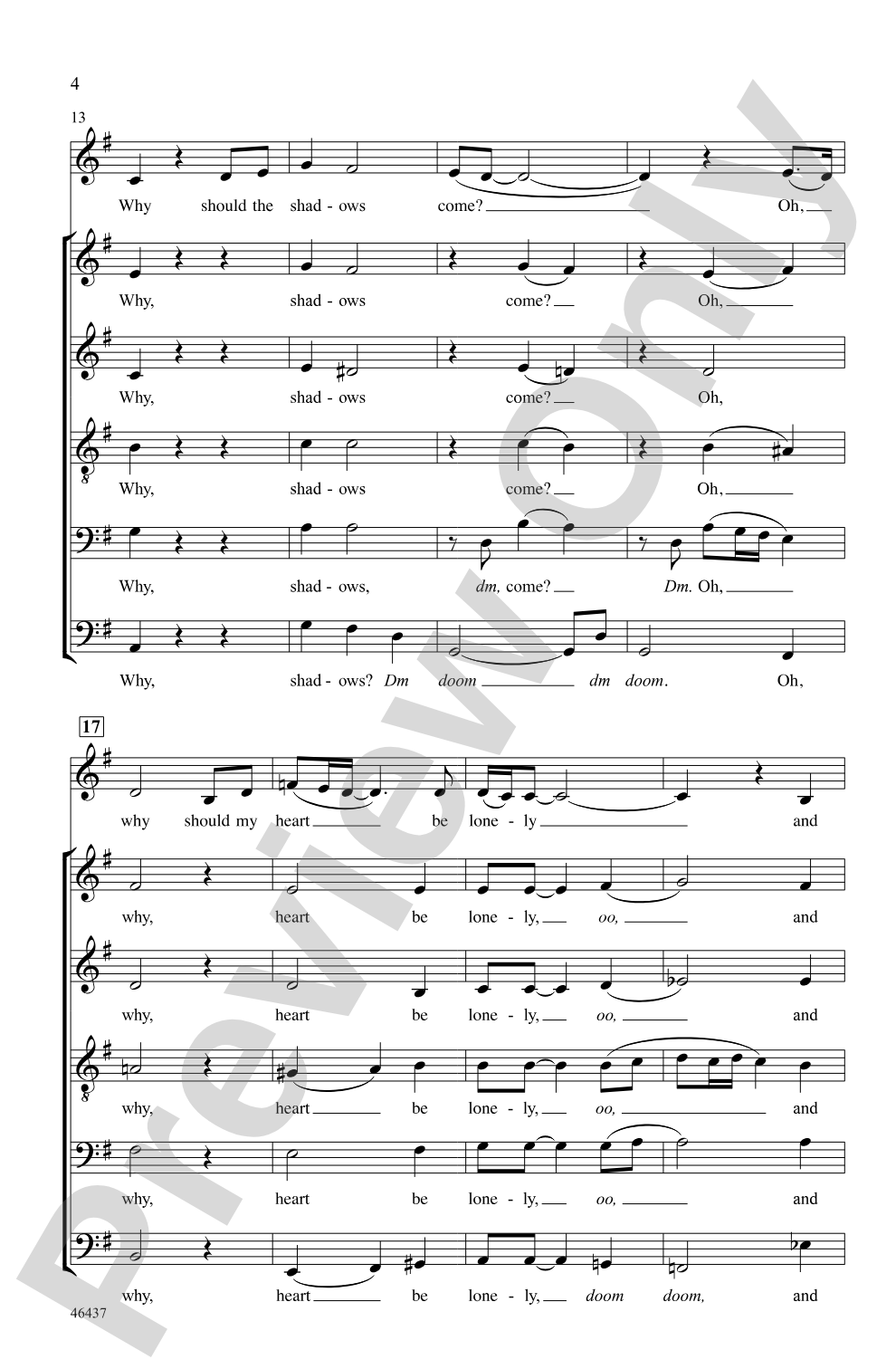 His Eye Is On the Sparrow: SATBB, <I>a cappella</I> Choral Octavo