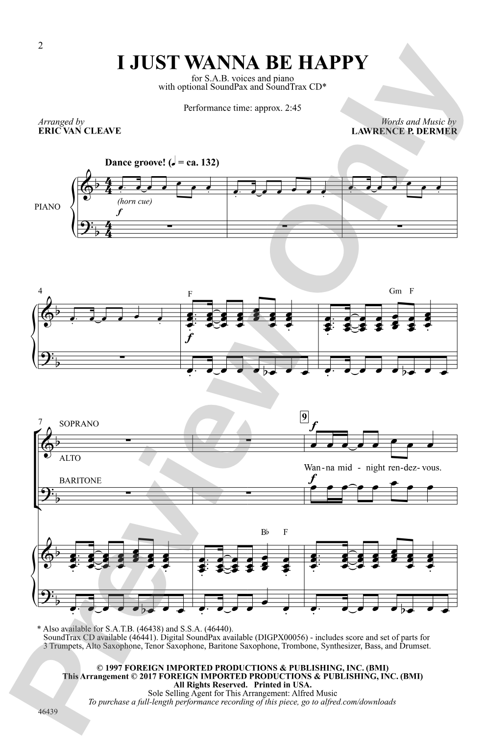 I Just Wanna Be Happy: SAB Choral Octavo