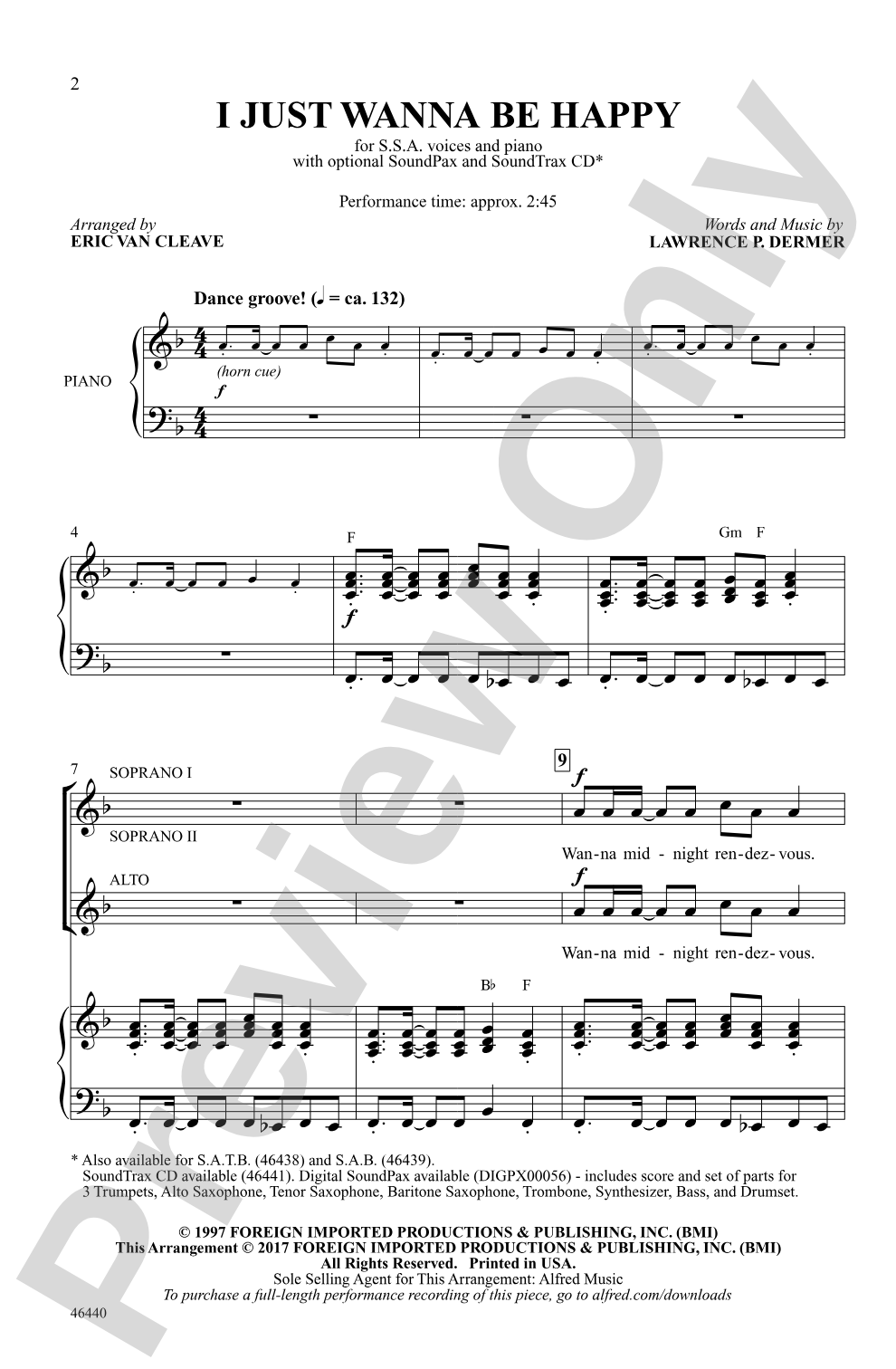 I Just Wanna Be Happy: SSA Choral Octavo