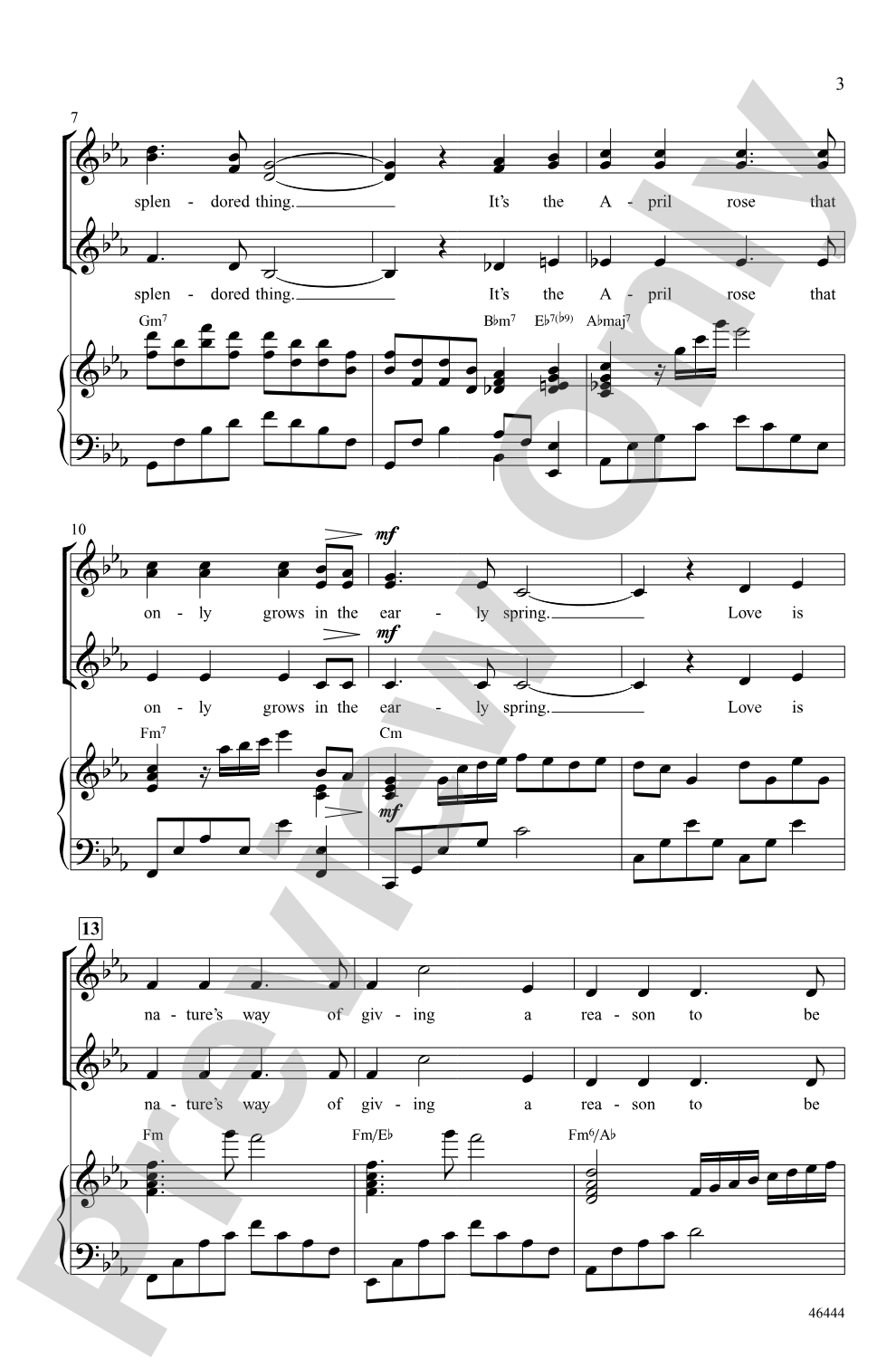 Love Is a Many Splendored Thing: SSA Choral Octavo