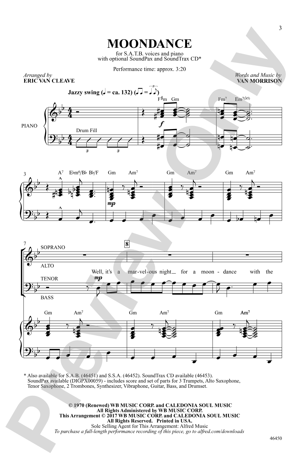Moondance: SATB Choral Octavo